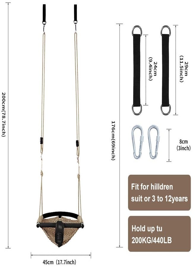 ROPECUBE Toddler Swing&2-in-1 Baby Swing - Adjustable Rope Swing Seat for Kids | Indoor & Outdoor Durable Backyard Swing Set for Infants & Toddlers (Light Brown) - Image 4