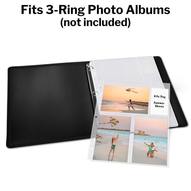 Dunwell Photo Album Refill Pages - (4x6 Mixed Format  25 Pack) for 150 Photos  3-Ring Binder Photo Pockets  Each Photo Page Holds Six 4 x 6 Pictures  Postcard Sleeves  Archival Photo Sleeves 4x6 - Image 4
