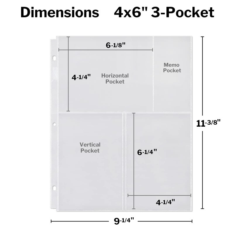 Dunwell Photo Album Refill Pages - (4x6 Mixed Format  25 Pack) for 150 Photos  3-Ring Binder Photo Pockets  Each Photo Page Holds Six 4 x 6 Pictures  Postcard Sleeves  Archival Photo Sleeves 4x6 - Image 5