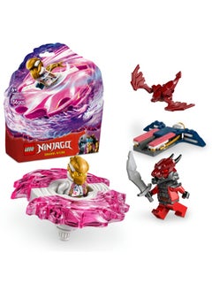 LEGO NINJAGO Sora’s Dragon Spinjitzu Spinner Set with 2 Minifigures & Flying Elements - Ninja Building Toy for 6+ Year Old Boys & Girls - Small Gift Idea - 71824 (56 pieces)  - Image 1