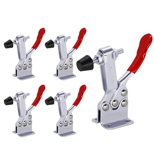 Xfopz 5pack Toggle Clamp, 200 lbs Holding Capacity, 201B Quick Release Horizontal Clamps w/Antislip Rubber Pressure Tip for Woodworking Jigs and Fixtures, Welding, Drill Press, Crosscut Sled - Image 1