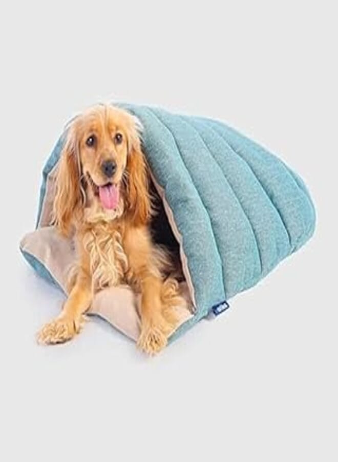 Ariika cave pet bed turquoise 50w x 60d x 25h suitable for cats & small dogs - made out of a durable fiber filling in a soft, sabia fabric for maximum comfort!