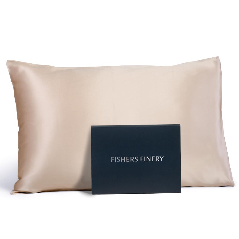 Fishers Finery 19mm 100% Pure Mulberry Silk Pillowcase  Good Housekeeping Quality Tested (Taupe  S) - Image 1