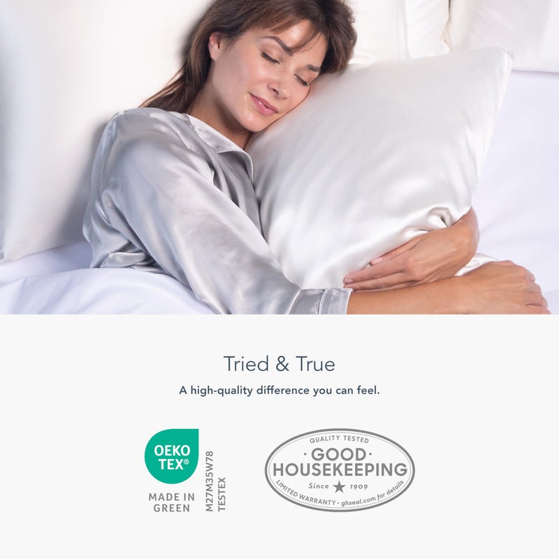 Fishers Finery 19mm 100% Pure Mulberry Silk Pillowcase  Good Housekeeping Quality Tested (Taupe  S) - Image 4