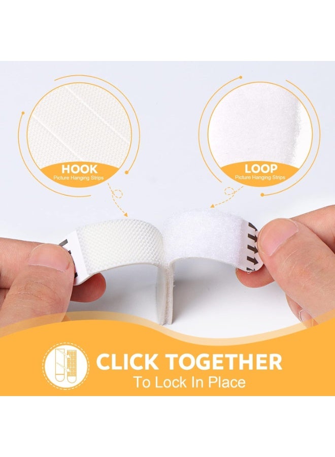 16 Pairs Heavy Duty Picture Hanging Strips, Large Damage-Free Wall Adhesive Strips for Frames, Posters & Artwork, No Nails Required, Removable Hooks for Painted Walls, Glass & Tile, Holds 16 lbs - Image 2