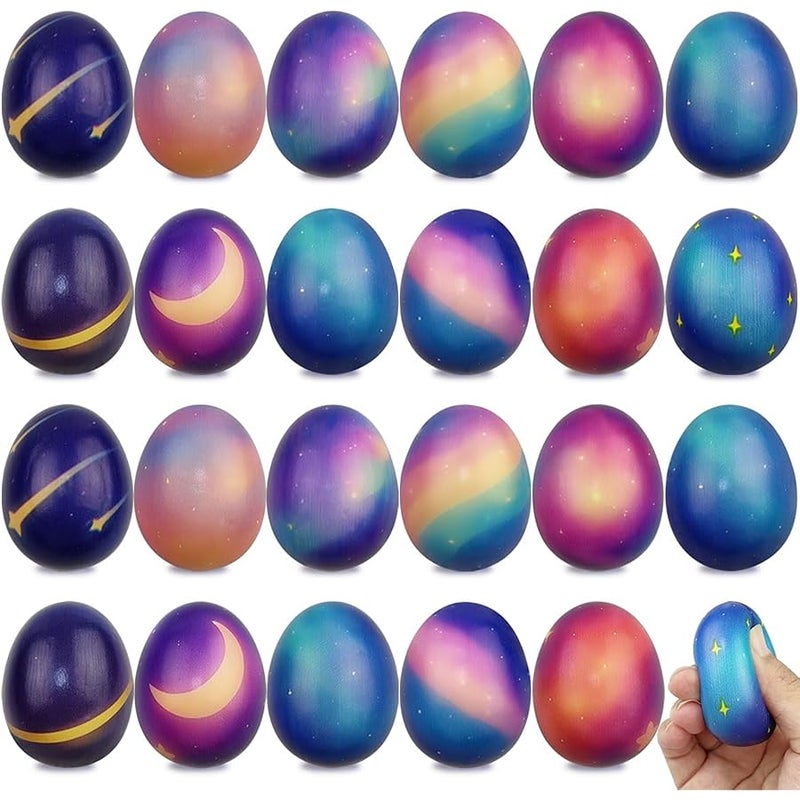 Jofan 24 Pack Easter Eggs Galaxy Slow Rising Squishy Toys for Kids Girls Boys Easter Basket Stuffers Gifts Party Favors - Image 1