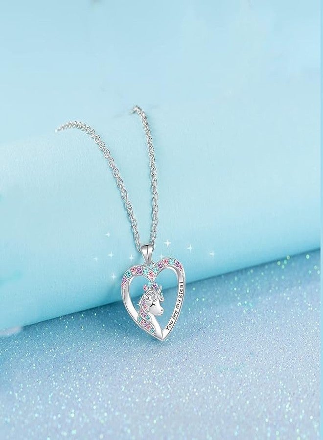 Luckilemon You are Magical Unicorn Necklace for Girls Crystal love heart Pendant Necklaces Jewelry Gifts for Girls Daughter Granddaughter Niece Birthday christmas - Image 5