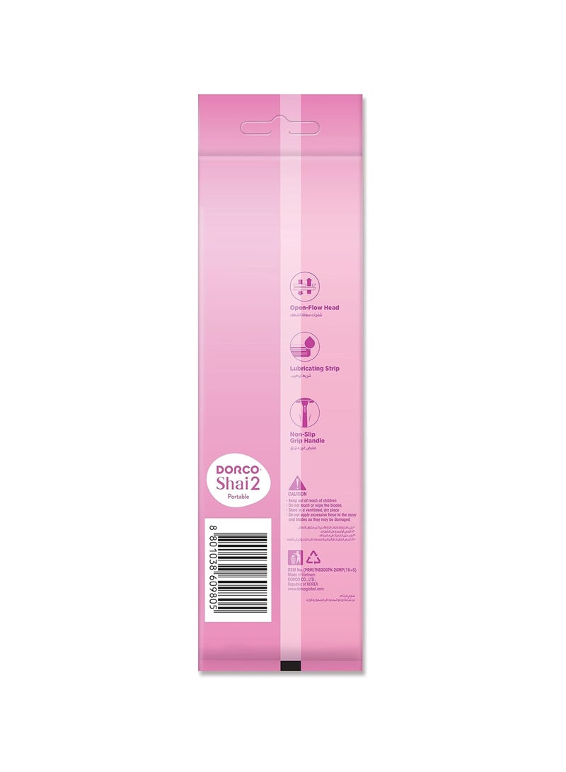 DORCO Shai2 Women Disposable Razor 15 Plus 5 - Image 2