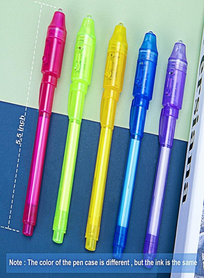 APCATIO Invisible Ink Pen 5 PCS, Spy pen, With UV Pen Light, Party Favors for Kids 8-12, Stocking Stuffers for Kids Christmas, provide Thanksgiving, Halloween for Boys Girls Goodie Bag Stuffers - Image 3
