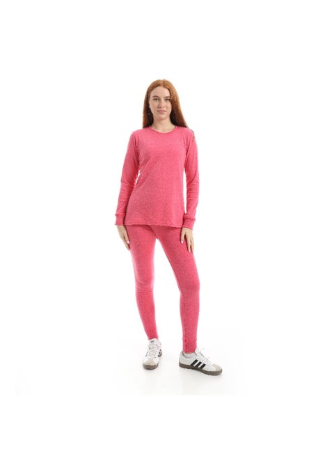Women's winter thermal set, two pieces, with soft fleece lining.