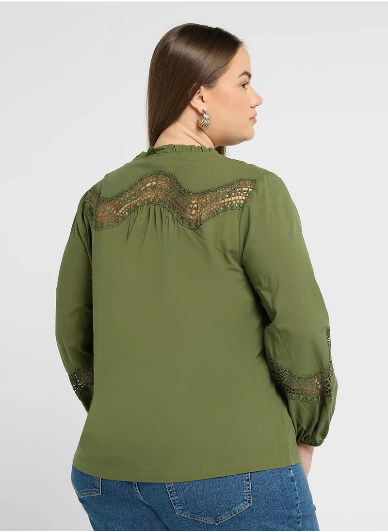 فيرو مودا كيرف Lace Detail Top