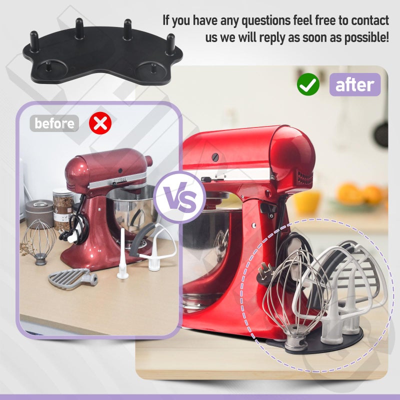 ZHIXING ã€Patent Pendingã€‘Stand Mixer Attachment Holders, Compatible with Kitchenaid Mixer & KitchenAid Flat Beater, Kitchen Accessory Organizer, Accessories for Storing Dough Hooks,Flat & Flex Edge Beater - Image 5