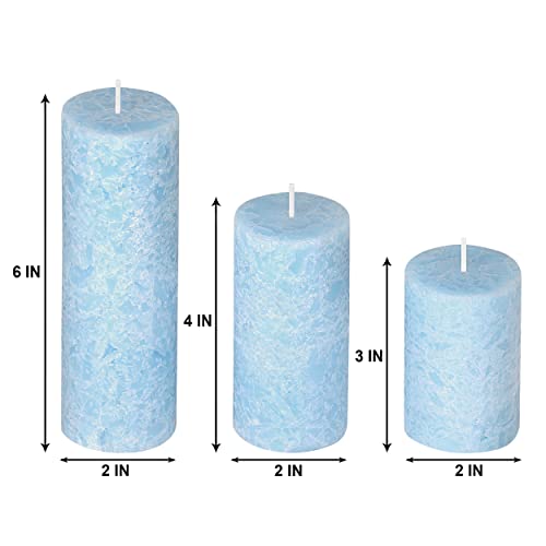 PROSPERRO LUMO by Parkash Candles Set of 3 Fragrance Pillar Candles Marble Finish (Maldives Fragrance), Paraffin Wax - Image 5