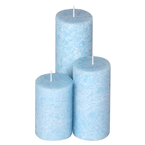 PROSPERRO LUMO by Parkash Candles Set of 3 Fragrance Pillar Candles Marble Finish (Maldives Fragrance), Paraffin Wax - Image 2