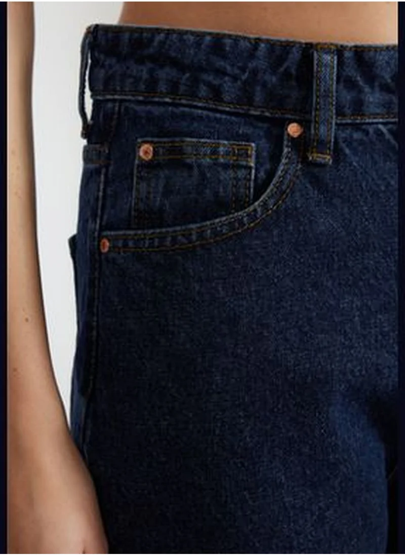 trendyol Blue High Waist Wide Leg Jeans