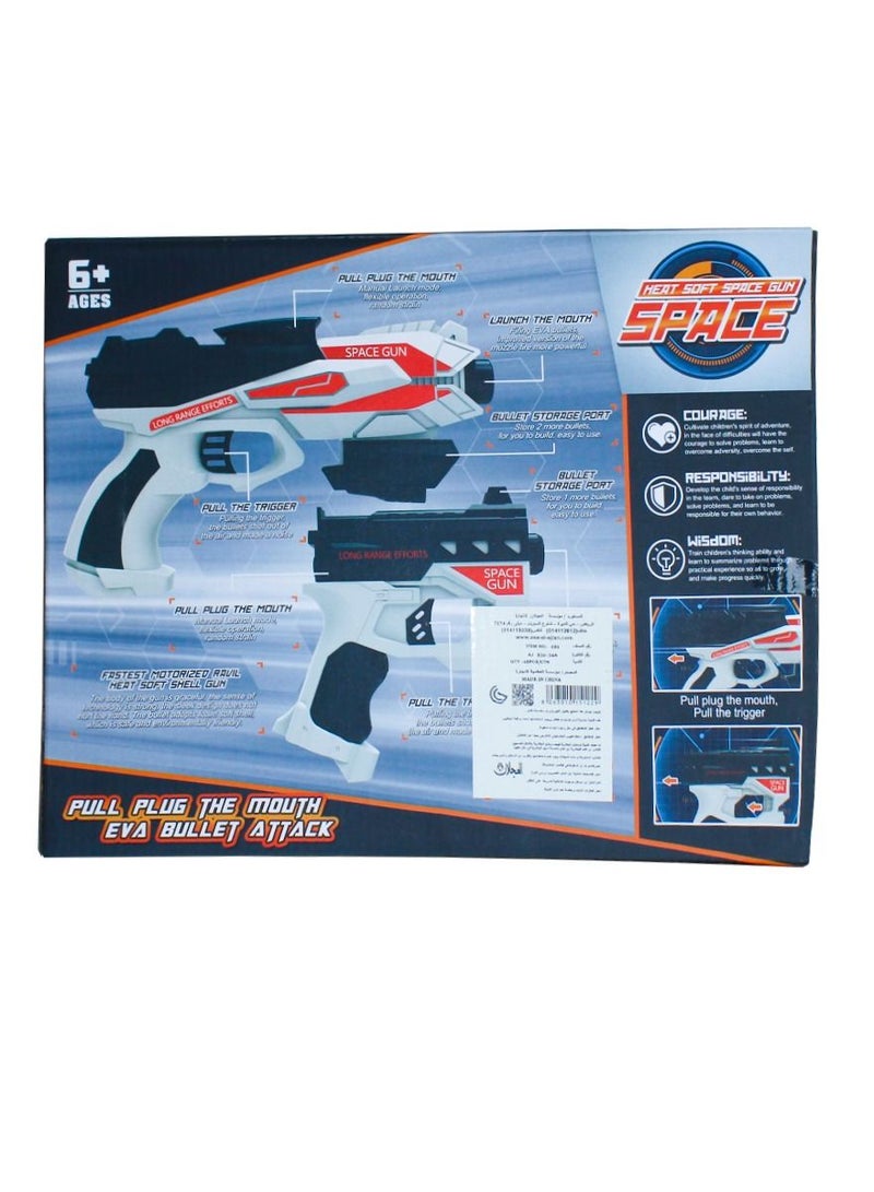 Space Toys For Boys - Soft Bullet Toy Gun Set Of 2 Pcs With Soft Foam Darts And Game Pack, Enjoy The Game With Full Safety And Fun, Darts Are Non Toxic And Soft Toy Game - Image 3