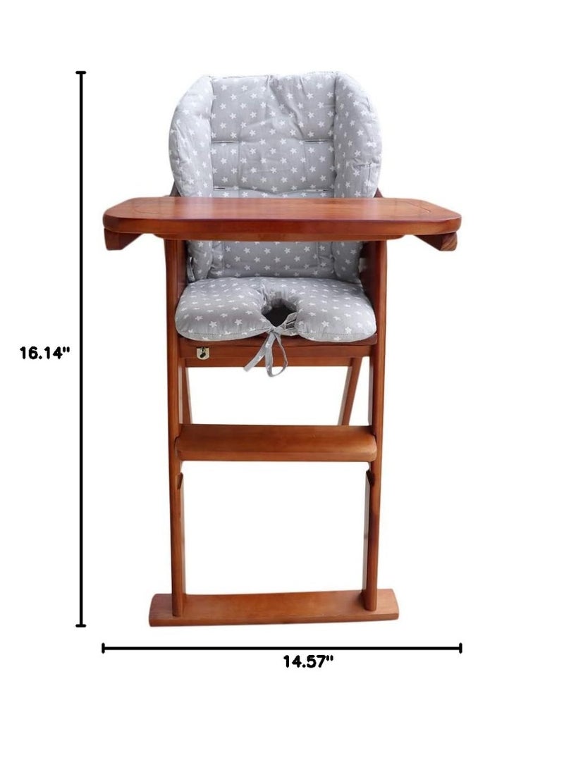 Twoworld High Chair Cushion, Large Thickening Baby High Chair Seat Cushion Liner Mat Pad Cover Breathable Suitable for All Kinds of Baby Dining Chairs (Fashion Gray Star) - Image 2