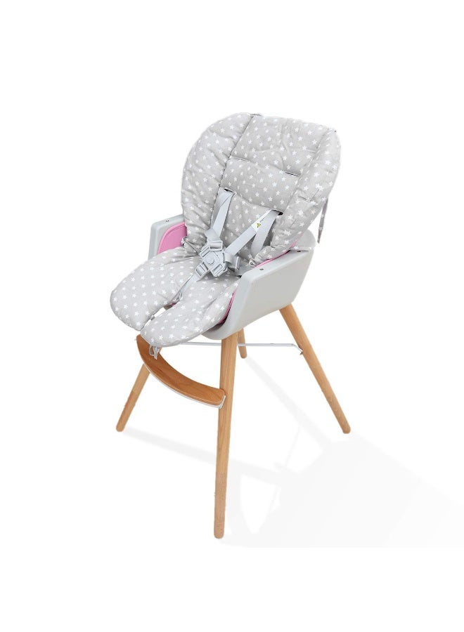Twoworld High Chair Cushion, Large Thickening Baby High Chair Seat Cushion Liner Mat Pad Cover Breathable Suitable for All Kinds of Baby Dining Chairs (Fashion Gray Star) - Image 1