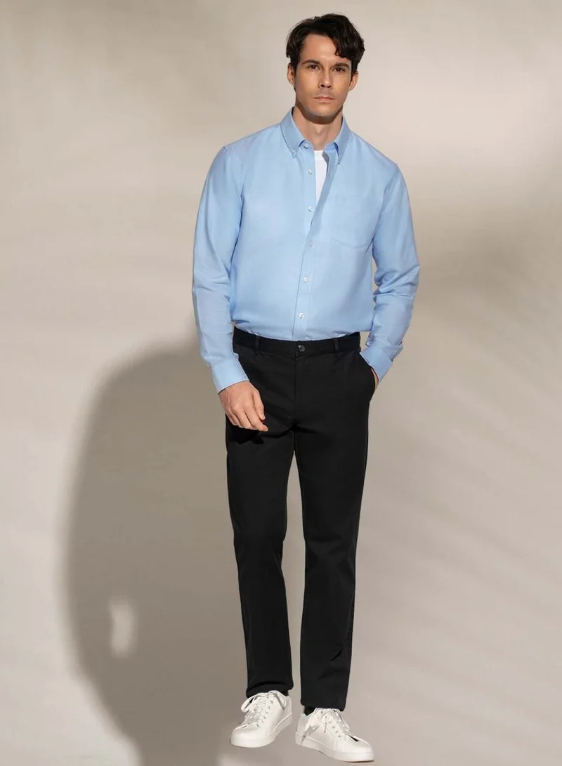 جيوردانو Men’s Cotton Long-Sleeve Wrinkle-Free Shirt