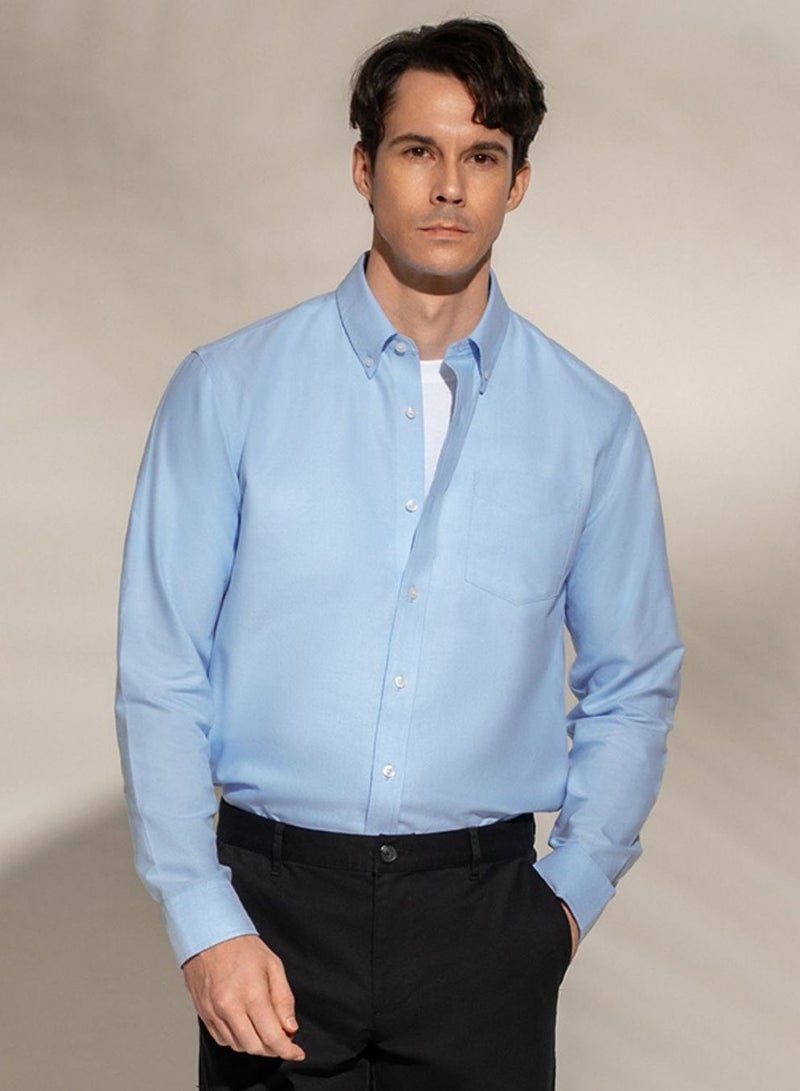 GIORDANO Men’s Cotton Long-Sleeve Wrinkle-Free Shirt - Image 1