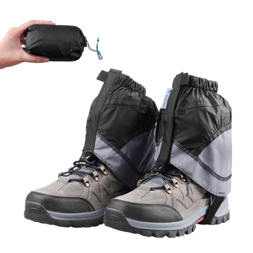TRIWONDER Gaiters Low Gators Lightweight Waterproof Ankle Gaiters For Hiking Walking Backpacking (Black & Gray) - Image 1