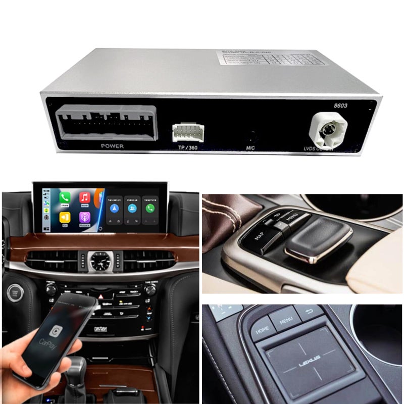 Generic Wireless CarPlay Android Auto upgrade kit for Lexus LX 570 and other models (RX IS GS ES NX 300 RC) with Joystick and Small Touchpad, CarPlay Retrofit Kit Decoder, Support Mirrorlink and AHD Camera [video game]  - Image 1