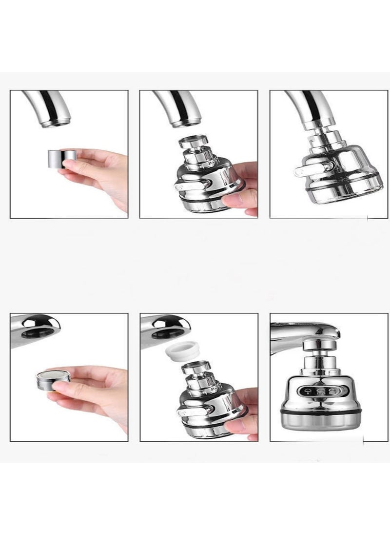 Leeonz Leeonz Universal Faucet Bubbler, Tap Nozzle, Water Saving Filter, Anti Splash Faucet Nozzle, Faucet Water Diffuser, Pressurized Faucet Filter, Kitchen Bathroom Sink Accessories  - Image 4