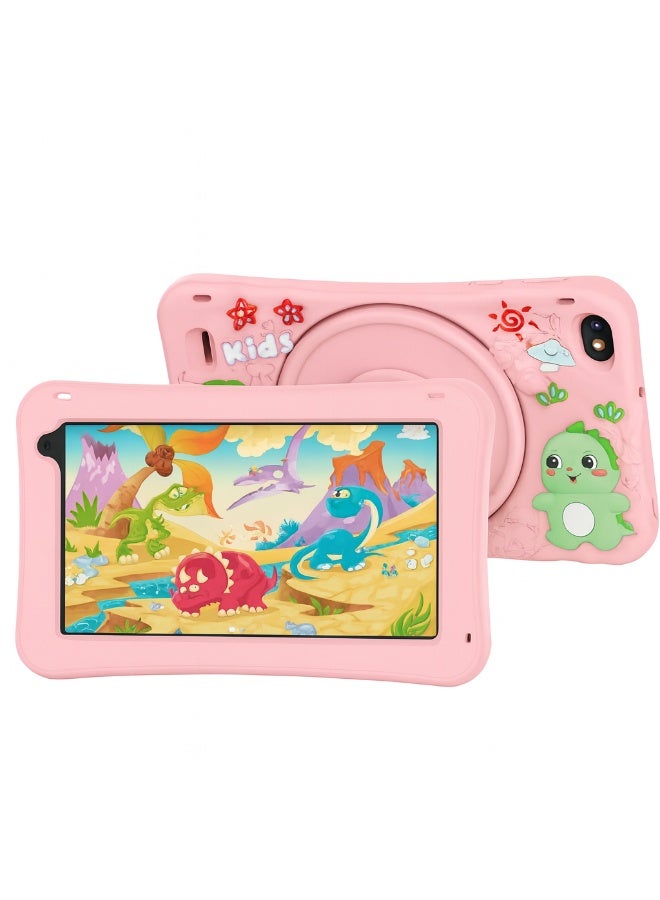 MODIO TAB Modio M796 Kids Tablet – 7 Inch HD Display, Android 13, 6GB RAM + 256GB Storage, 4000mAh Battery, Dual Camera, Single SIM, Cartoon Silicone Case (Pink) - Image 1