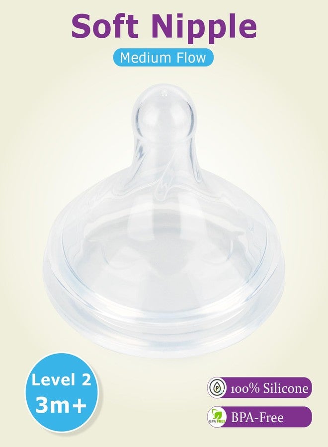 joyfeed Silicone Nipple for Dr.Brown's Wide-Nick Baby Bottles,Level 2 Nipples, Medium Flow, 3m+, 6 Count - Image 2