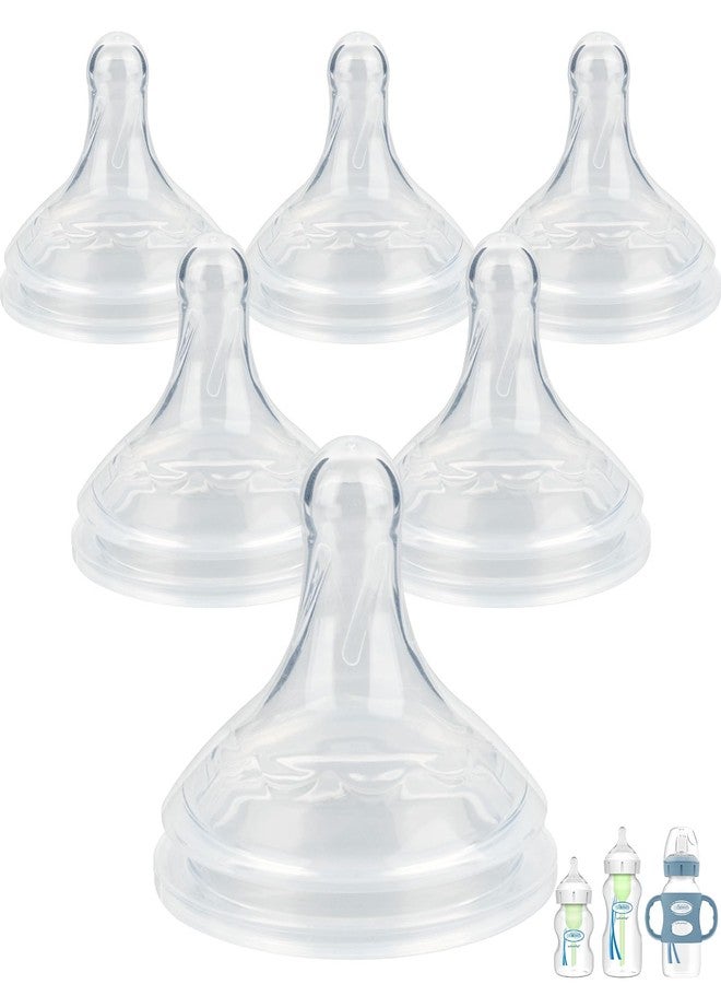 joyfeed Silicone Nipple for Dr.Brown's Wide-Nick Baby Bottles,Level 2 Nipples, Medium Flow, 3m+, 6 Count - Image 1