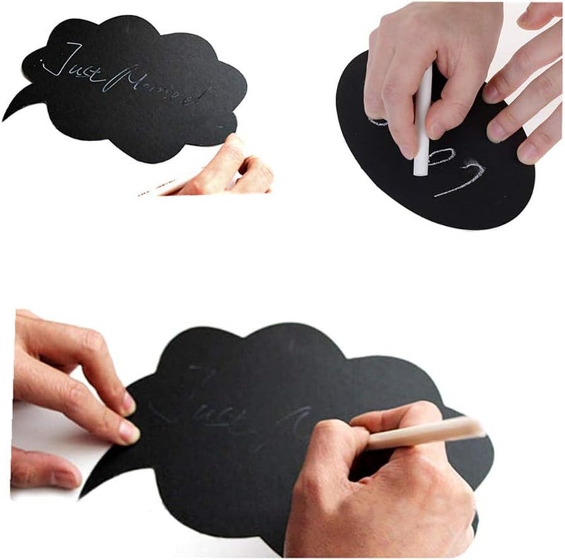 ALIMITOPIA Photo Booth Props Kit,Writable Black Paper Card Board Photographing Props for Wedding Birthday Prom Party Favor(10pcs with Different Shapes) - Image 5