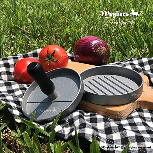 Meykers Burger Press 100 Patty Papers Set | Non-Stick Hamburger Mold with Free Wax Patty Paper Sheets | Meat Beef Cheese Veggie Burger Maker for Grill Griddle BBQ Barbecue | BPA Free - Image 4