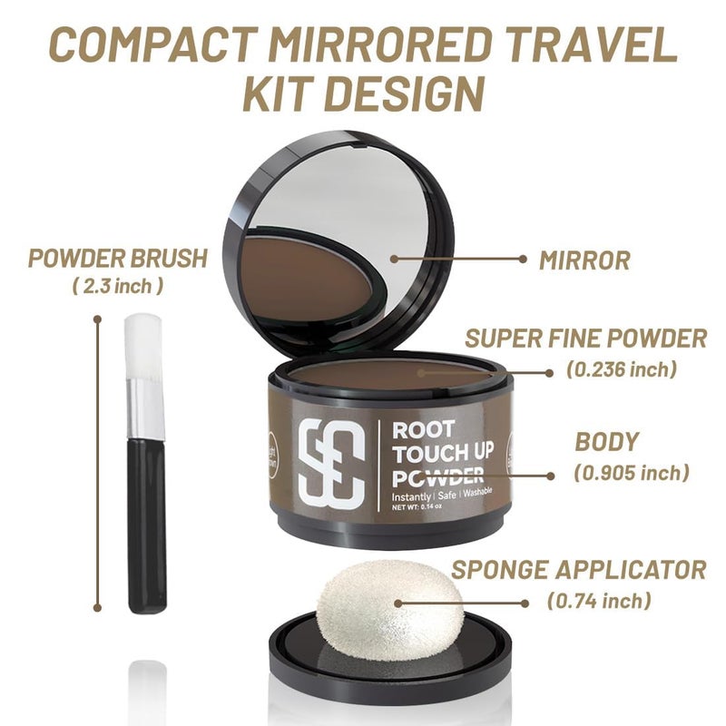 SOVONCARE Hairline Powder - Root Touch Up & Gray Hair Concealer for Men and Women, Instantly Covers Thinning Hair and Bald Spots, Natural-Looking Coverage Medium Brown - Image 2