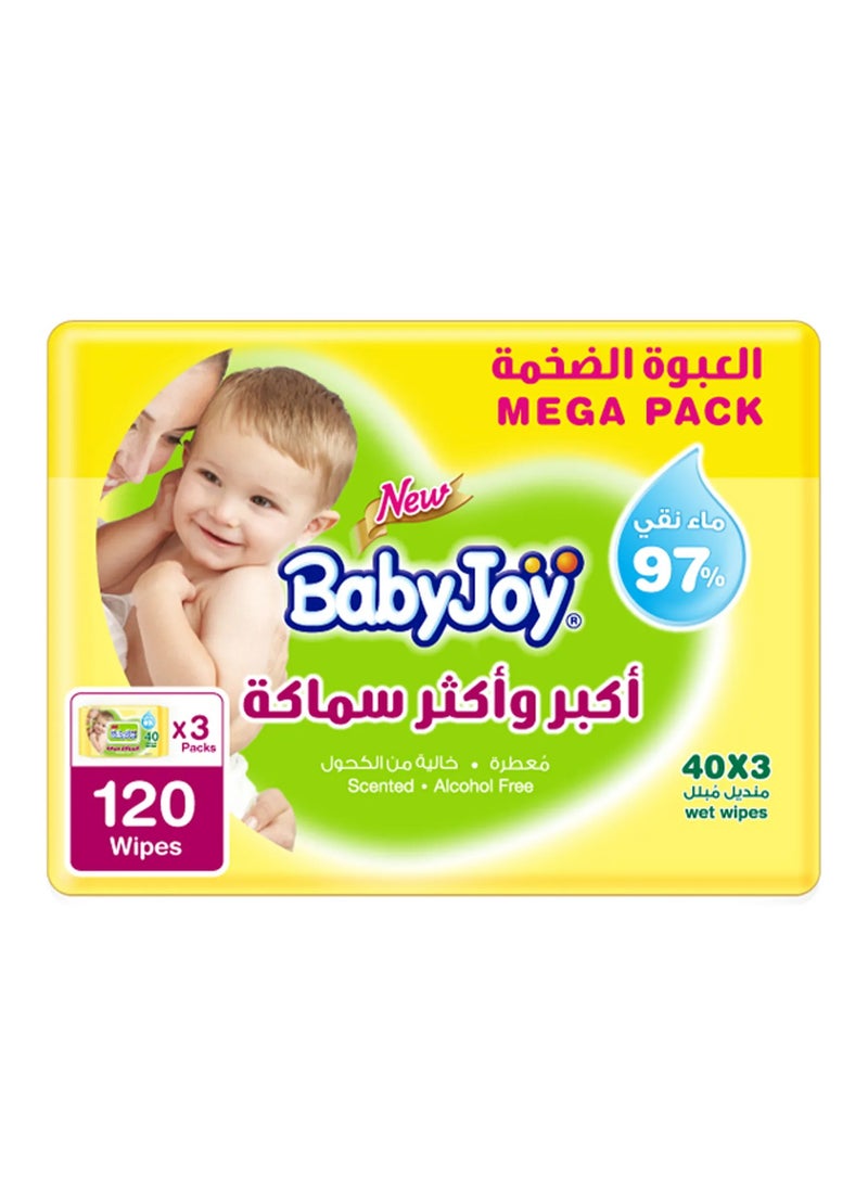Baby Joy BabyJoy Large Wet Wipes - Soft Cotton Feel, 97% Pure Water, 120-Pack Mega Box  - Image 1