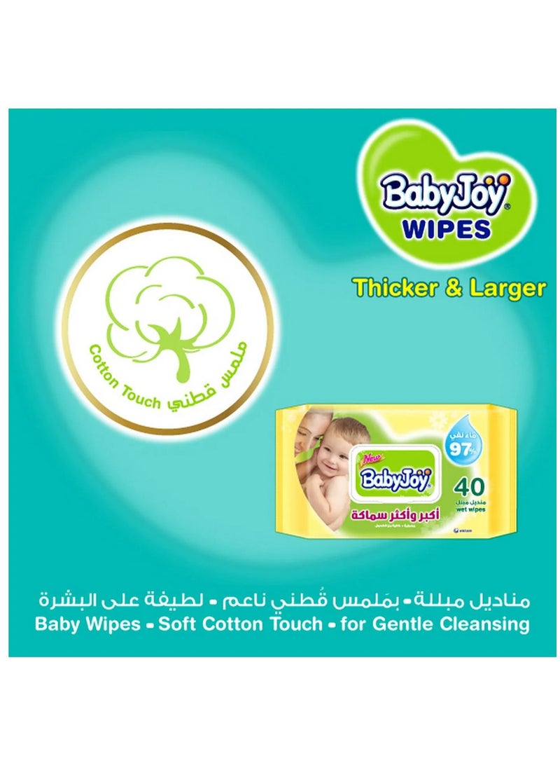 Baby Joy BabyJoy Large Wet Wipes - Soft Cotton Feel, 97% Pure Water, 120-Pack Mega Box  - Image 2