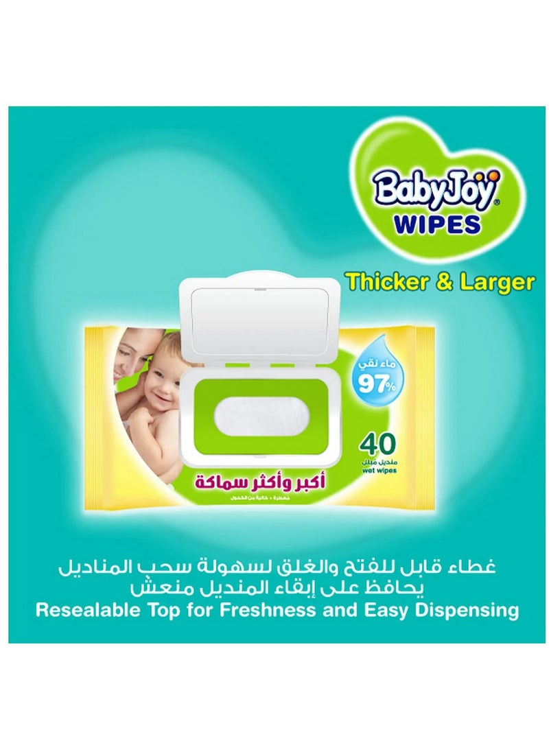 Baby Joy BabyJoy Large Wet Wipes - Soft Cotton Feel, 97% Pure Water, 120-Pack Mega Box  - Image 3