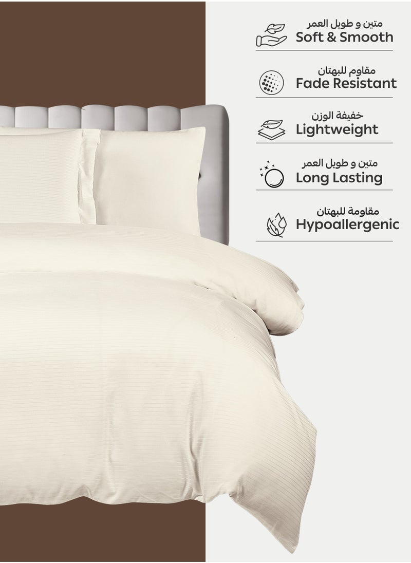 Donetella Striped Duvet Cover Set Single Size 170x230 cm - 4-Pcs Bed Set, Microfiber Fabric - 1 Duvet Cover, 1 Fitted Sheet, 1 Pillow Sham, 1 Pillowcase (Filler Not Included)  - Image 5