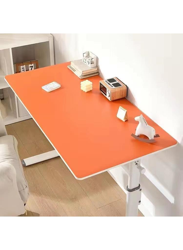 Leather double-sided writing pad, solid color student desk pad, double-sided leather oversized nail table pad, mouse pad, 120 * 60cm, orange
