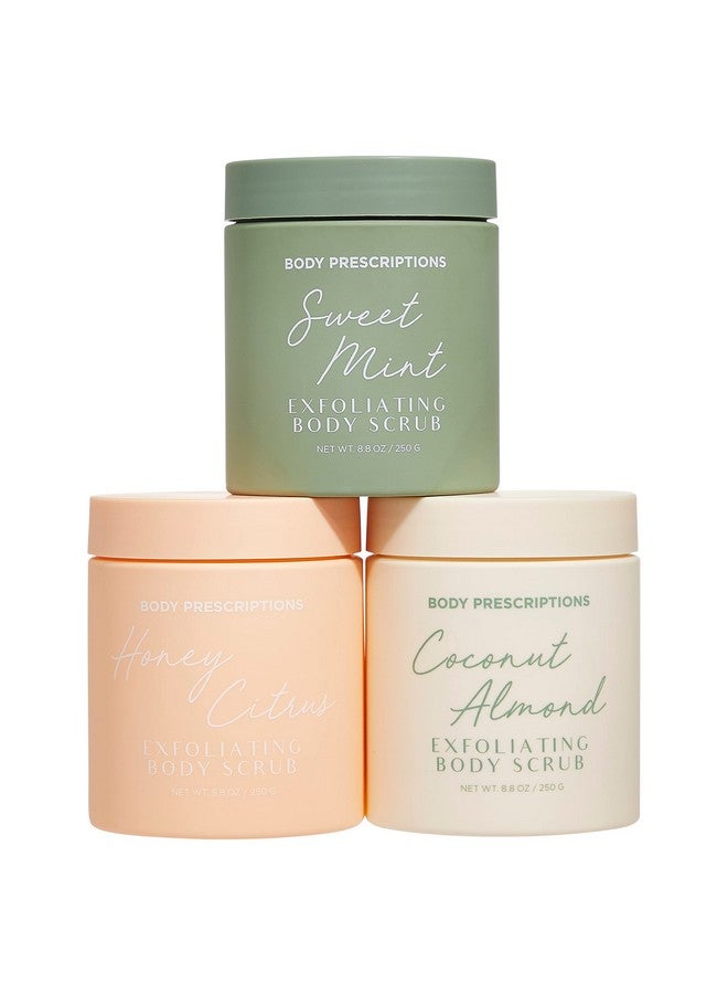 Body Prescriptions Exfoliating Body Scrub - Body Cleanser for Nourished, Ultra-Smooth Skin, Honey Citrus, Coconut Almond, and Sweet Mint - Image 1