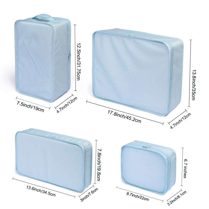 JJ POWER Travel Packing Cubes, Luggage Organizers with Shoe Bag (Blue) - Image 3