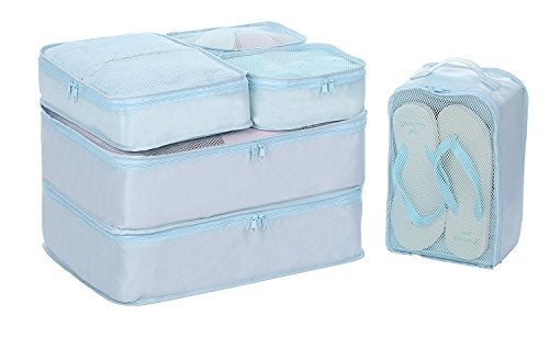 JJ POWER Travel Packing Cubes, Luggage Organizers with Shoe Bag (Blue) - Image 1