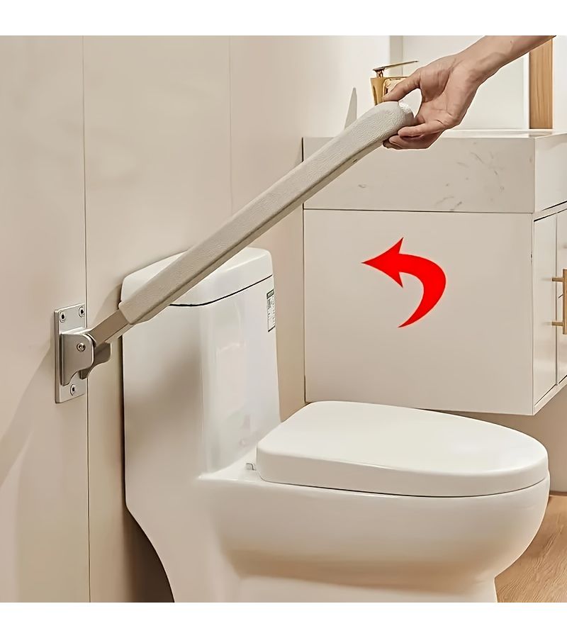 Foldable Toilet Handrail For Elderly Space Saving Bathroom Safety Support Frame 1pc No Power Needed Durable Easy Install Aid For Seniors Injuries Modern Home Decor - Image 4