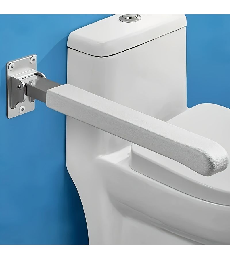 Foldable Toilet Handrail For Elderly Space Saving Bathroom Safety Support Frame 1pc No Power Needed Durable Easy Install Aid For Seniors Injuries Modern Home Decor - Image 2