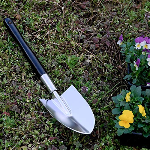 GardenHelper Garden Shovel Hand Long Handle 18-1/2" Heavy Duty Japanese Steel Wood Handle, Made in Japan, Long Handle Garden Trowel Tool for Digging and Transplanting, Silver - Image 3