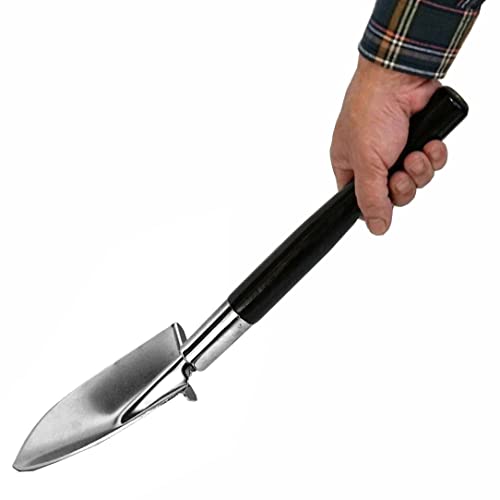 GardenHelper Garden Shovel Hand Long Handle 18-1/2" Heavy Duty Japanese Steel Wood Handle, Made in Japan, Long Handle Garden Trowel Tool for Digging and Transplanting, Silver - Image 5