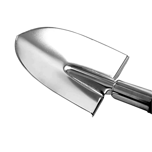 GardenHelper Garden Shovel Hand Long Handle 18-1/2" Heavy Duty Japanese Steel Wood Handle, Made in Japan, Long Handle Garden Trowel Tool for Digging and Transplanting, Silver - Image 4