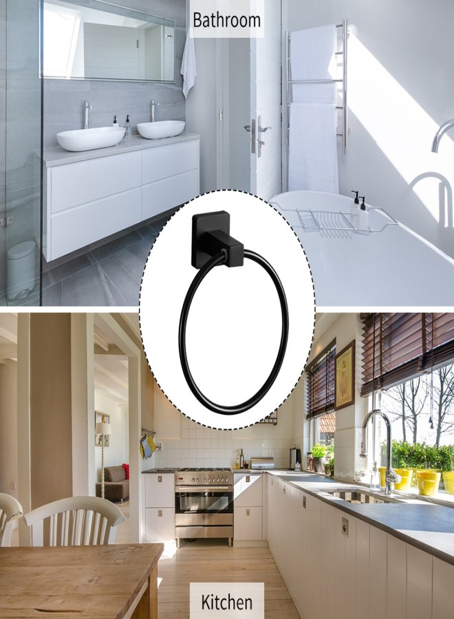 Paper Towel Holder Towel Ring Tissue Dispenser Bath Hand Towel Holder Wall Mount Stainless Steel Towel Rack Holder for Bathroom Kitchen - Image 3