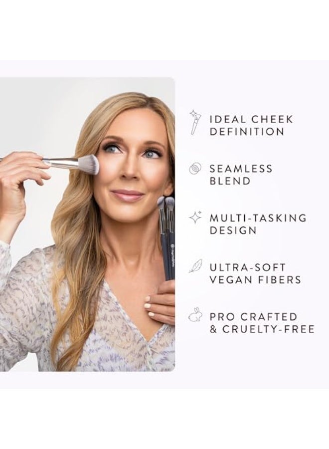 بي كيه بيوتي فرشاة أحمر خدود أنجي الساخنة والبارزة A507 بزاوية - مثالية لأحمر الخدود، البرونزر والكونتور، فرشاة زغبية بزاوية لتحصل على لمسة نهائية سلسة وخالية من الخطوط. - Image 5