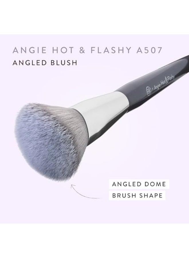 بي كيه بيوتي فرشاة أحمر خدود أنجي الساخنة والبارزة A507 بزاوية - مثالية لأحمر الخدود، البرونزر والكونتور، فرشاة زغبية بزاوية لتحصل على لمسة نهائية سلسة وخالية من الخطوط. - Image 4