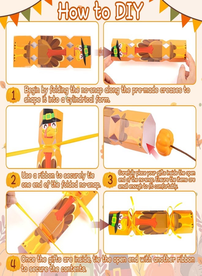 Moon Boat 50 Packs Thanksgiving No-snap DIY Turkey Design Party Table Favor Holiday Supplies - Image 4